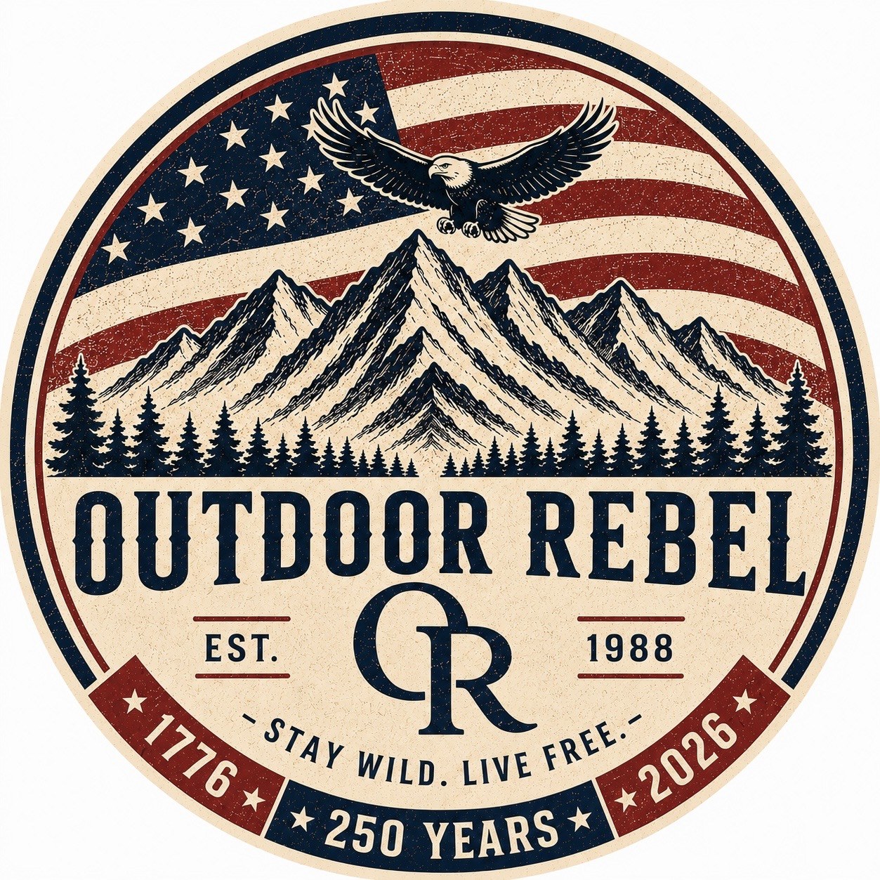 Outdoor Rebel America 250 badge